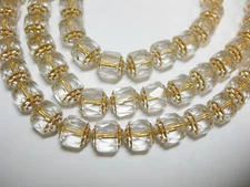 25 Crystal Gold Lined Cathedral Czech Glass 8mm beads