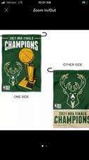 Milwaukee Bucks 2021 NBA       Champions       Garden Banner Flag Hard To Find