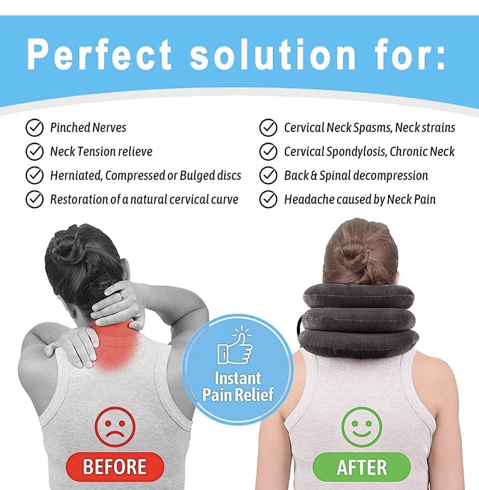 Cervical Neck Traction Device for Instant Neck Pain Relief