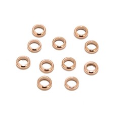 50pcs Stainless Steel Rose Gold Plated Round Big Hole Spacer Beads 6mm