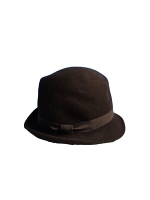 Lord Taylor 100% Wool Brown Hat Unisex Made In Italy Brim Size