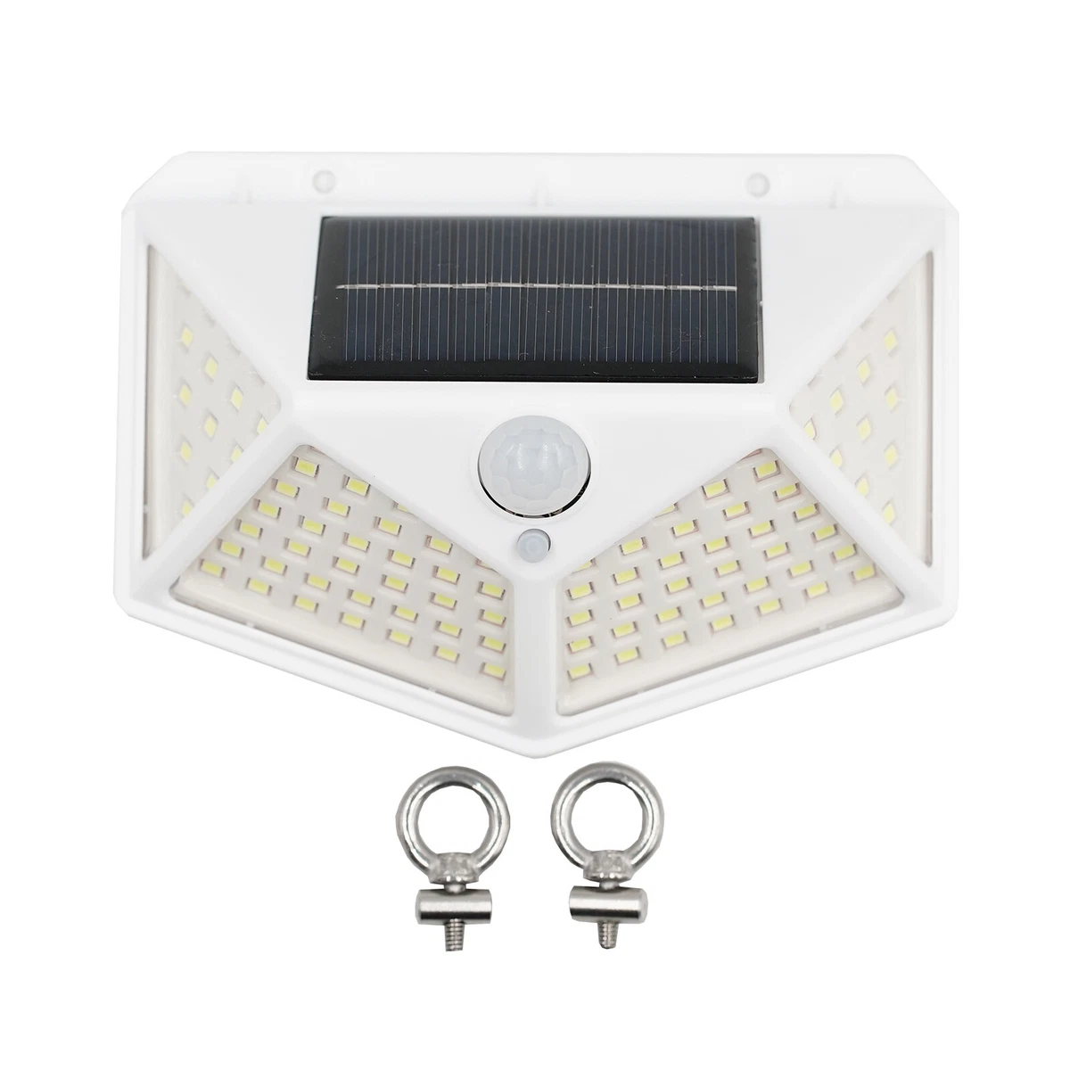 White 100 LED Caravan Solar PIR Motion Sensor Light Awning Rail