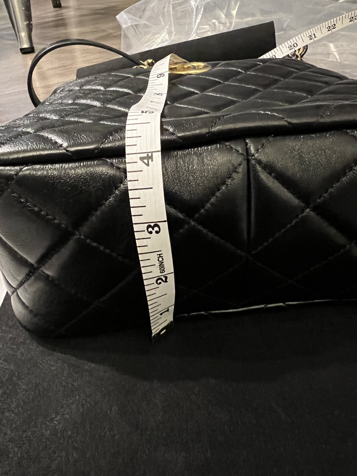 Chanel Hobo Bag Shoulder / Crossbody Black Lamb Skin… Gem