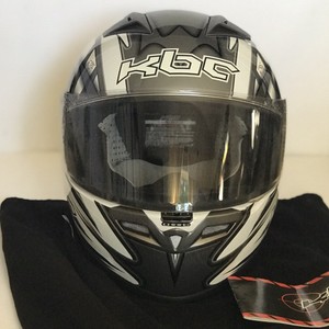KBC Motorcycle Helmet Medium Full Face VR-2R Black White Gray Scratch