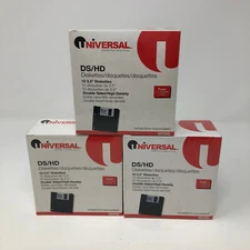 33 Universal 3.5 inch Diskettes Floppy Disks NEW SEALED 3 Boxes of 11 NOS IBM