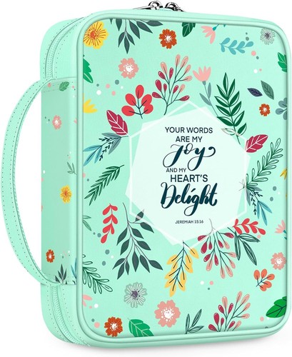 Funda de Biblia Estuche para Libros Bolso de Iglesia con Asa Bolsillo con Cremallera para Mujer  - Imagen 1 de 7