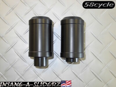 96-00 GSXR 600 SRAD Delrin BLACK Frame Sliders Savers Crash Protector No Cut