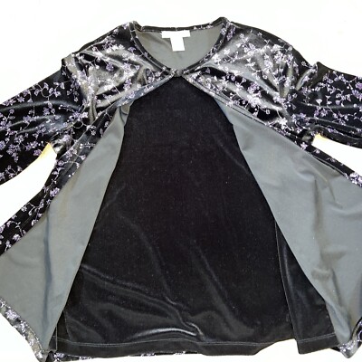 Notations Double Layer Top Sz Large Black Glitter Sparkle Cruise Holiday Party