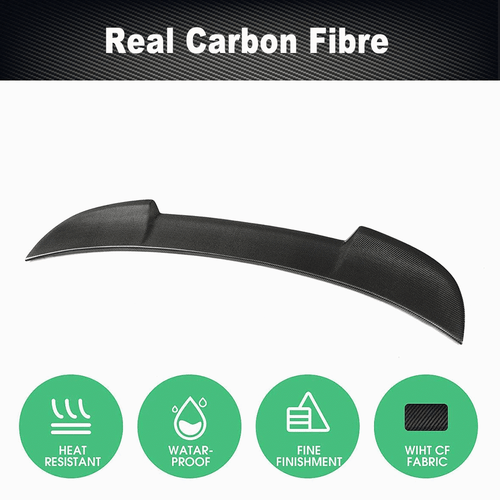 For Ford Mustang Coupe 2015-19 REAL CARBON Rear Trunk Boot Spoiler Tail Wing Lip - Picture 7 of 13