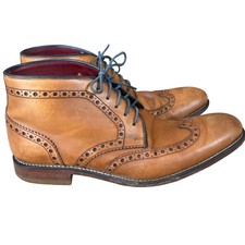 Loake Men's UK 8.5 US 9.5 Errington Tan Brown Leather Ankle Brogues Boots Shoes