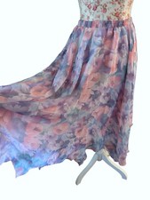 Vintage Women  s Full Skirt Pastel Pink Aqua Lavender By Siasia New York M Summer