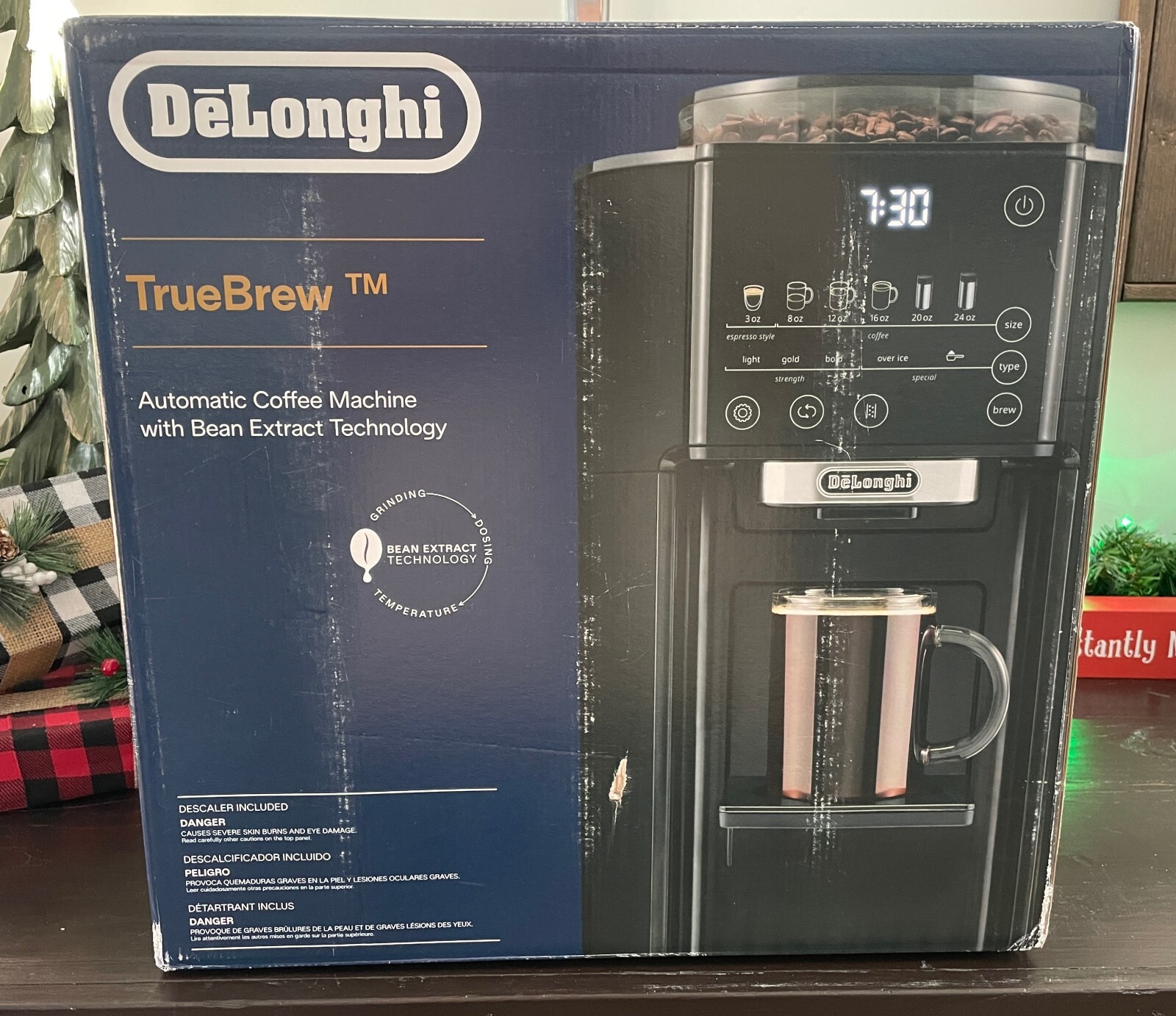 De'Longhi TrueBrew Automatic Drip Coffee Maker, Built in Burr Grinder