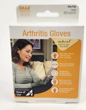 Brownmed IMAK Arthritis Pain Relief Compression Half Finger Gloves Large New