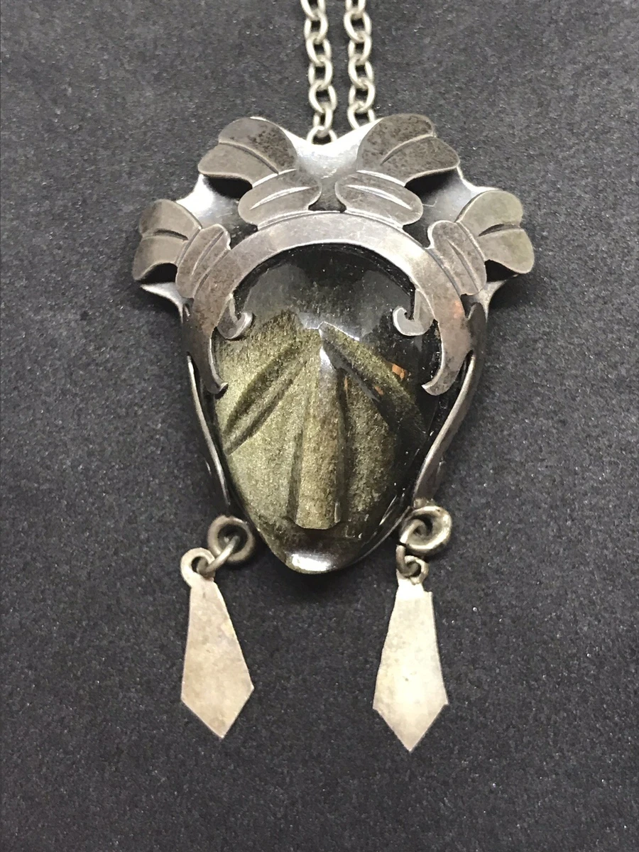 Mayan obsidian necklace clearance