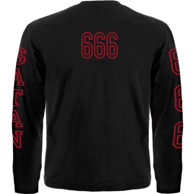 Team Satan - 666 (red) Long Sleeve Black T-Shirt Mayhem Bathory