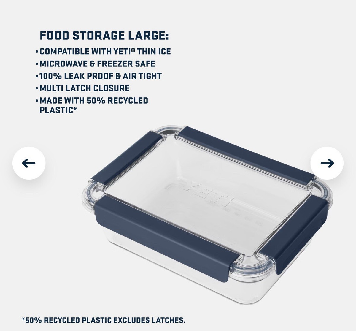 YETI Food Storage Container - Large Size - Leak Proof & Air Tight