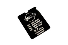 C4 Corvette Center Console Engine ID Spec Cover 1988-1989 L98 