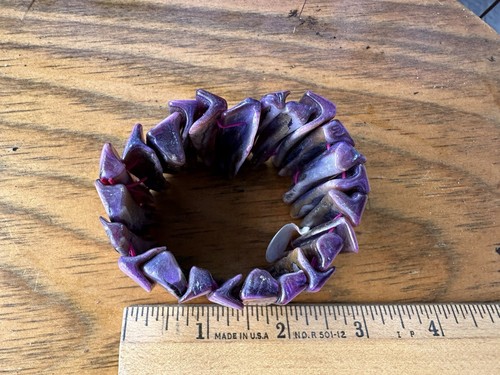 PurpleMother Of Pearl Coastal Art Shell Mermaid Beach Bracelet Shells Chunky Str - Picture 8 of 16