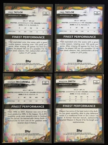2024 Topps Finest Football - Jacksonville JAGUARS Team Lote de (4) F. Taylor ++ - Imagen 4 de 4