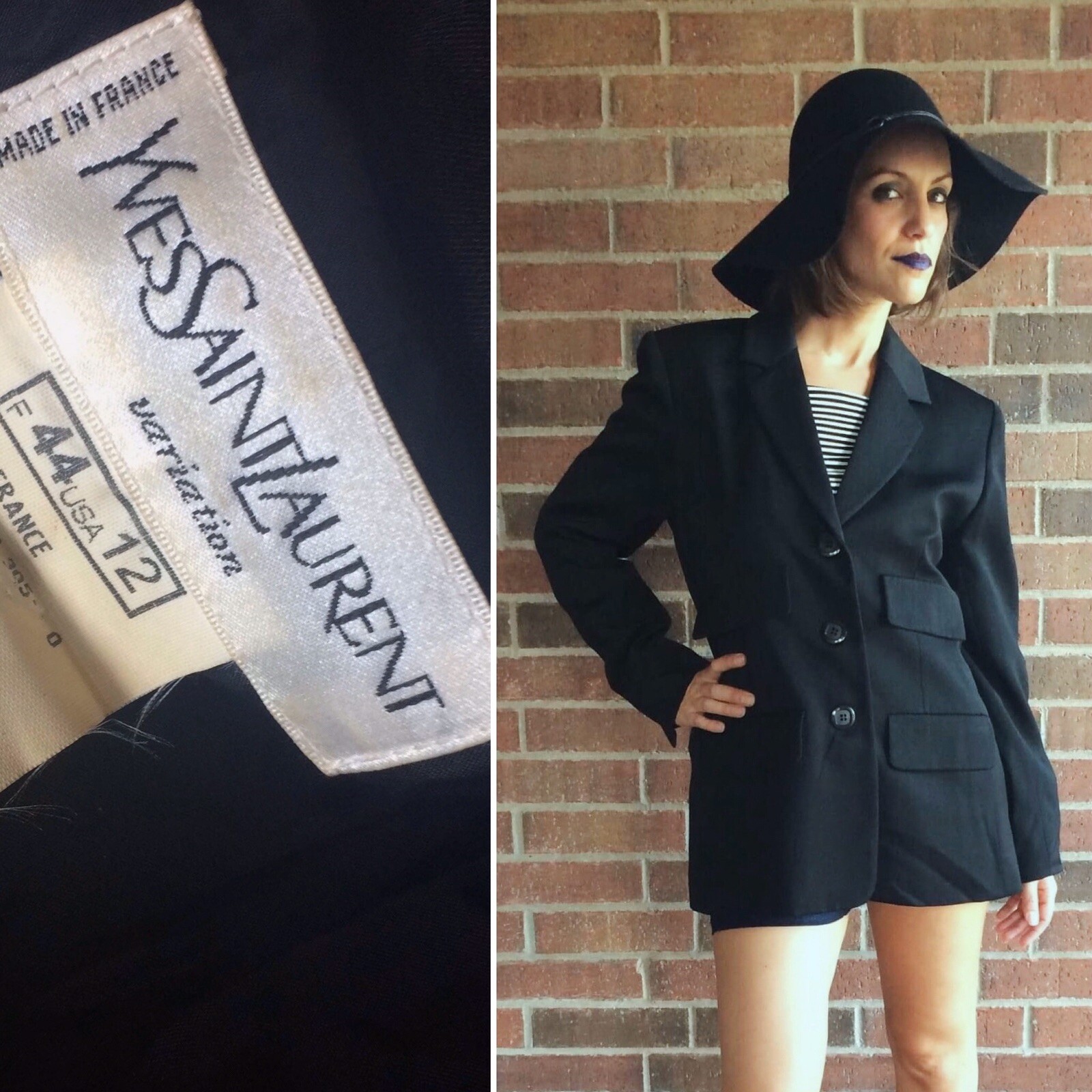 SPLENDIDA GIACCA YSL YVES SAINT LAURENT 100% LANA VERDE 3 BOTTONI 4 36