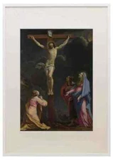 Eustache Le Sueur Christ On The Cross With The Virgin And Saints A3 A4 Framed P