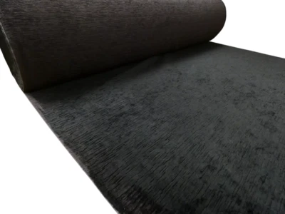 ELLBEE FABRICS CHUNKY CHENILLE UPHOLSTERY FABRIC - Amra Black