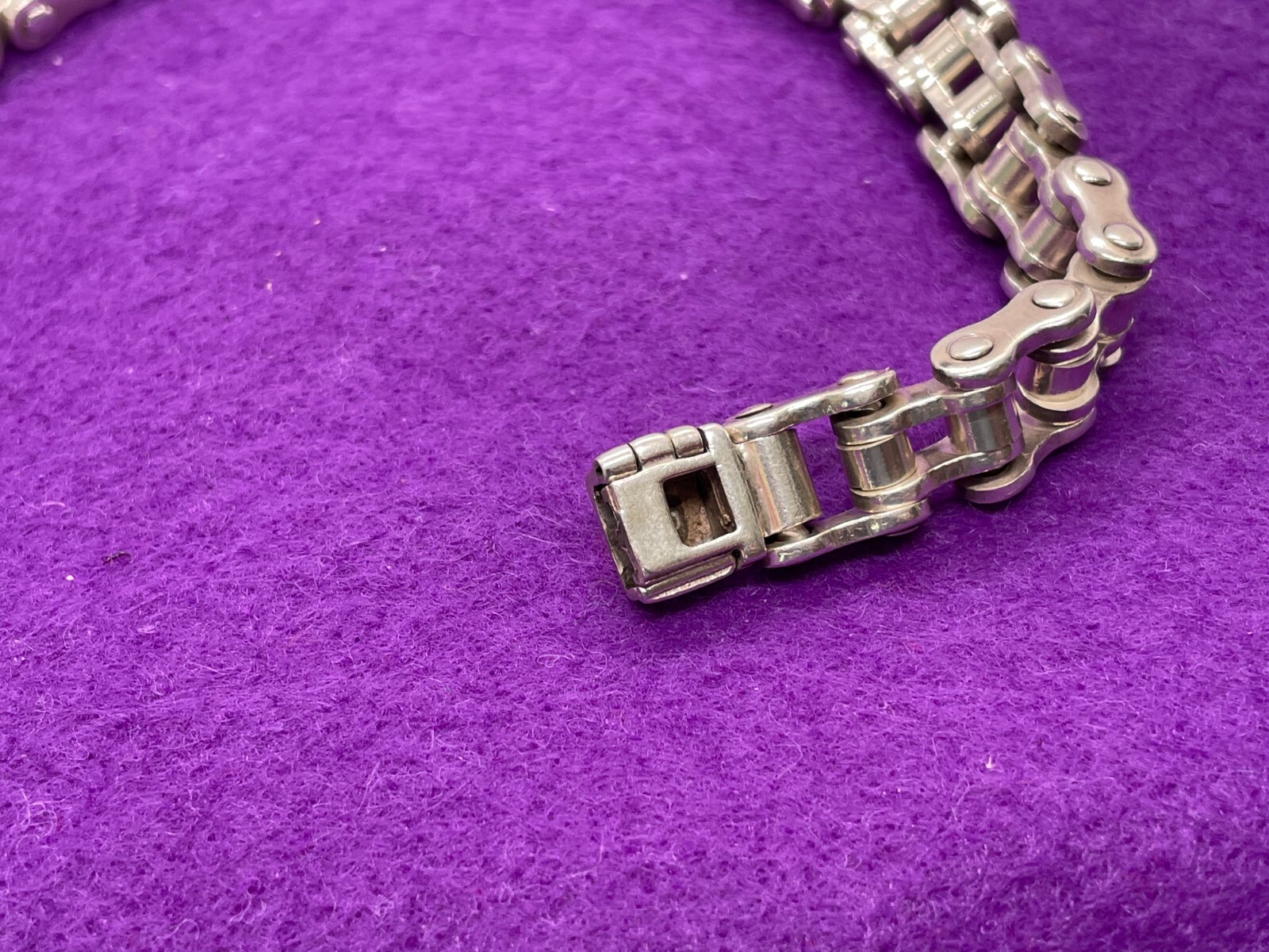 SOLID STERLING SILVER CYCLE CHAIN 925 BRACELET 60… - image 3