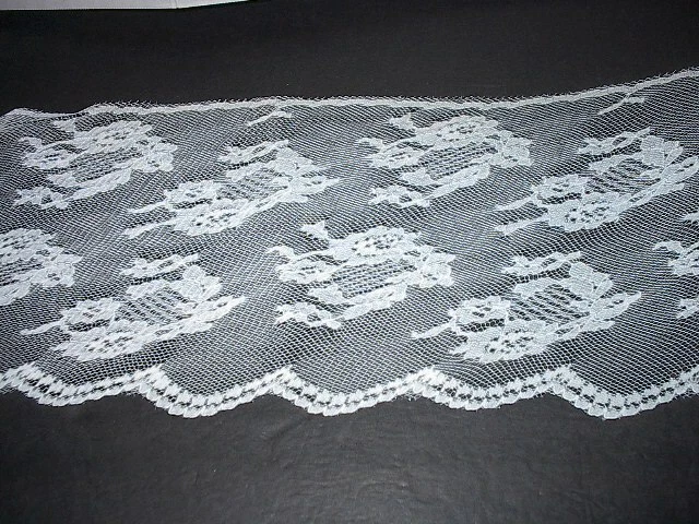 White 6 Inch Wide Lace Edging 3 Yards & 8 Inches Scalloped Edge New