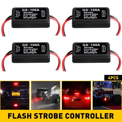 4X Universal Controller Strobe Flash Box Flasher for Module LED Brake Tail Light
