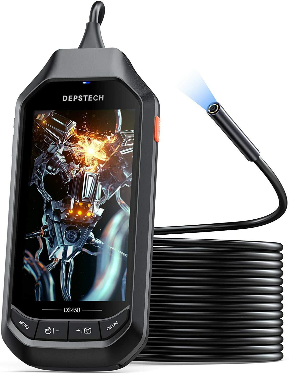 DEPSTECH DS450 5.0MP Endoscope 4.5" IPS Screen Inspection Snake Camera Borescope eBay