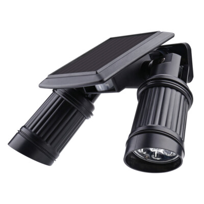 Drehbarer Wasserdichter Solar Außen LED Doppelkopf PIR Garten Wand Spotlights