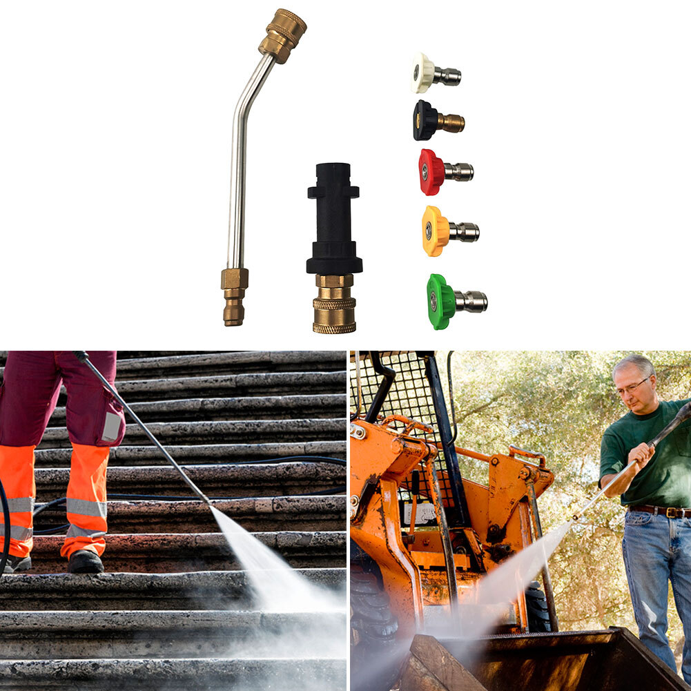 HOT Pressure Washer Gun Adapters Extension Wand 5 Tips for Karcher K2