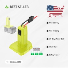 Power Wheel Adapter for Ryobi 18V Batteries with 12AWG Wire Safety Switch