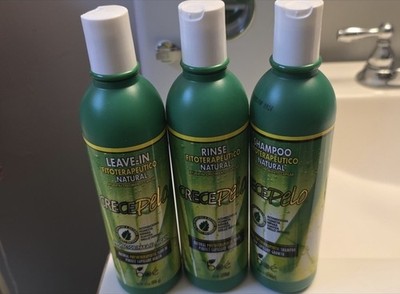 Crece Pelo All Natural Hair Growth Set Shampoo, Rinse, Leave-In 12 oz Each