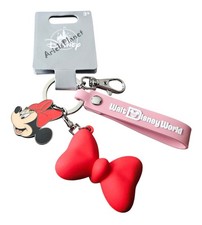 2026 Walt Disney World Parks Minnie Mouse  Red Bow Keychain Bag Charm