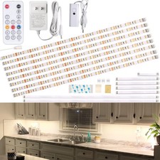 Under Cabinet LED Lighting kit, 8PCS LED Strip Lights with Remote Control Dim...