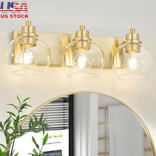 Modern Luxury Gold Vanity Light Fixture Wall Sconce Clear Glass Shade E26 Base