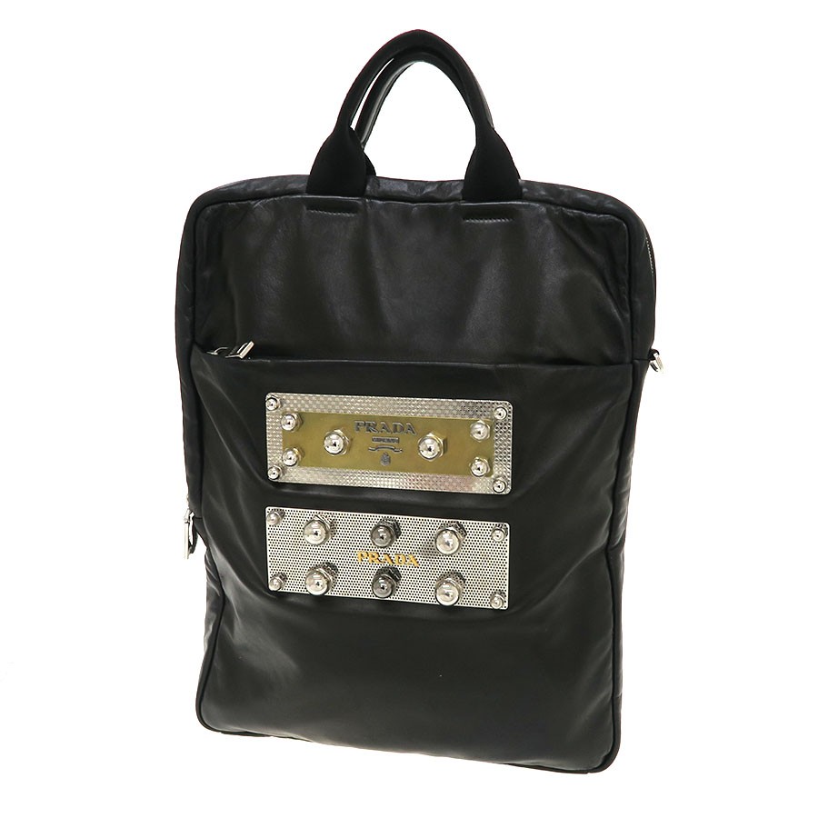 バッグ PRADA tote bag leather y2k archive black Prada Handbag Tote bag Black leather Y2K Archive 25