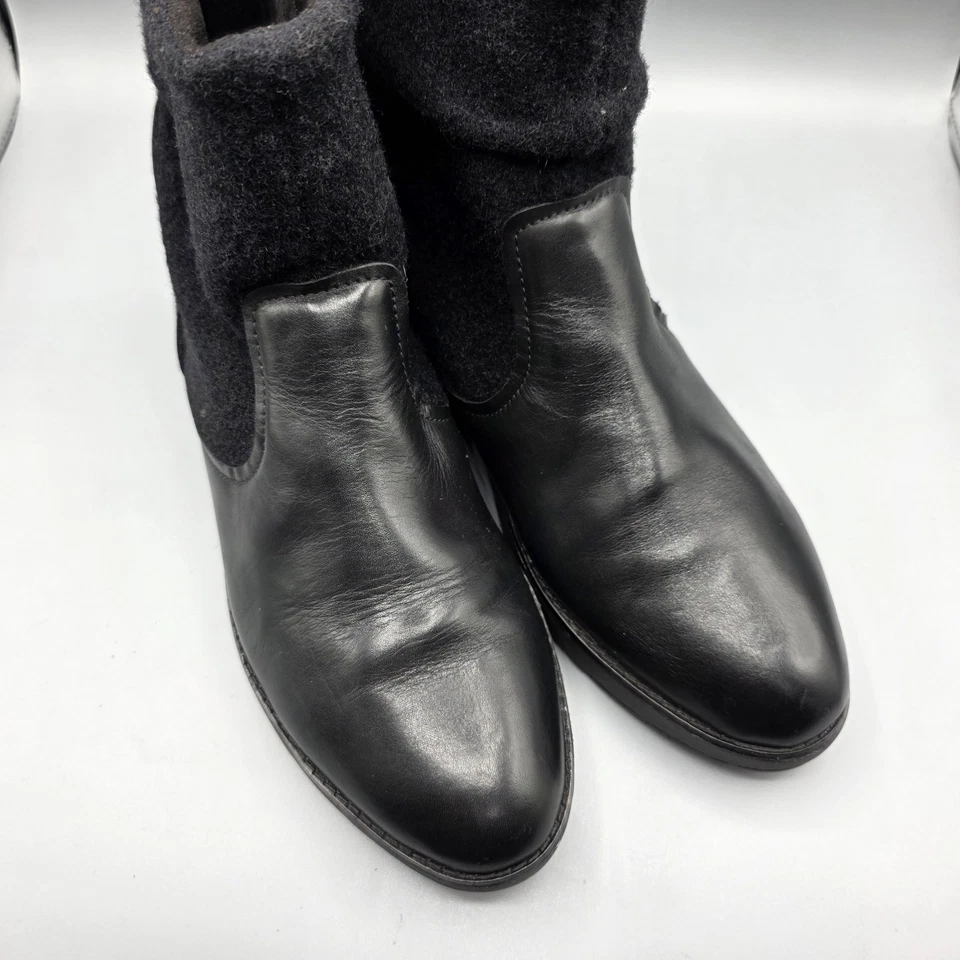 FitFlop Nisse Mixte Ankle Boots Womens 10 Black Leather Wool Pull On Comfort  - Image 2 of 4