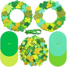 St. Patrick s Day Foam Wreath Craft Kits 16 Pack DIY Shamrock Foam Stickers O...