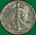 1945-D Ford Counterstamp Walking Liberty Half Dollar Extremely Fine XF Coin