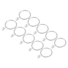 Curtain Rings with Clips, 36pcs - 2 Inch Curtain Clip Rings Hooks (Silver)