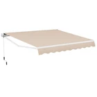 12' x 10' Retractable Patio Awning Aluminum Deck Sunshade Shelter Outdoor Beige