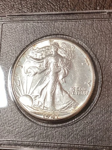 1947-D Super Walking Liberty Half Brilliant Uncirculated Amazing CoinIn Photos