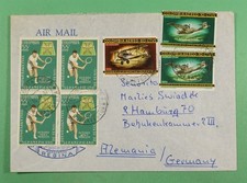 DR WHO 1967 COLOMBIA SPORTS BLOCK BUENAVENTURA AIRMAIL TO GERMANY R22028
