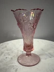 FENTON GLASS DUSTY ROSE PURPLE/PINK 7 1/2 " DAFFODIL VASE, 95TH ANNIVERSARY #H