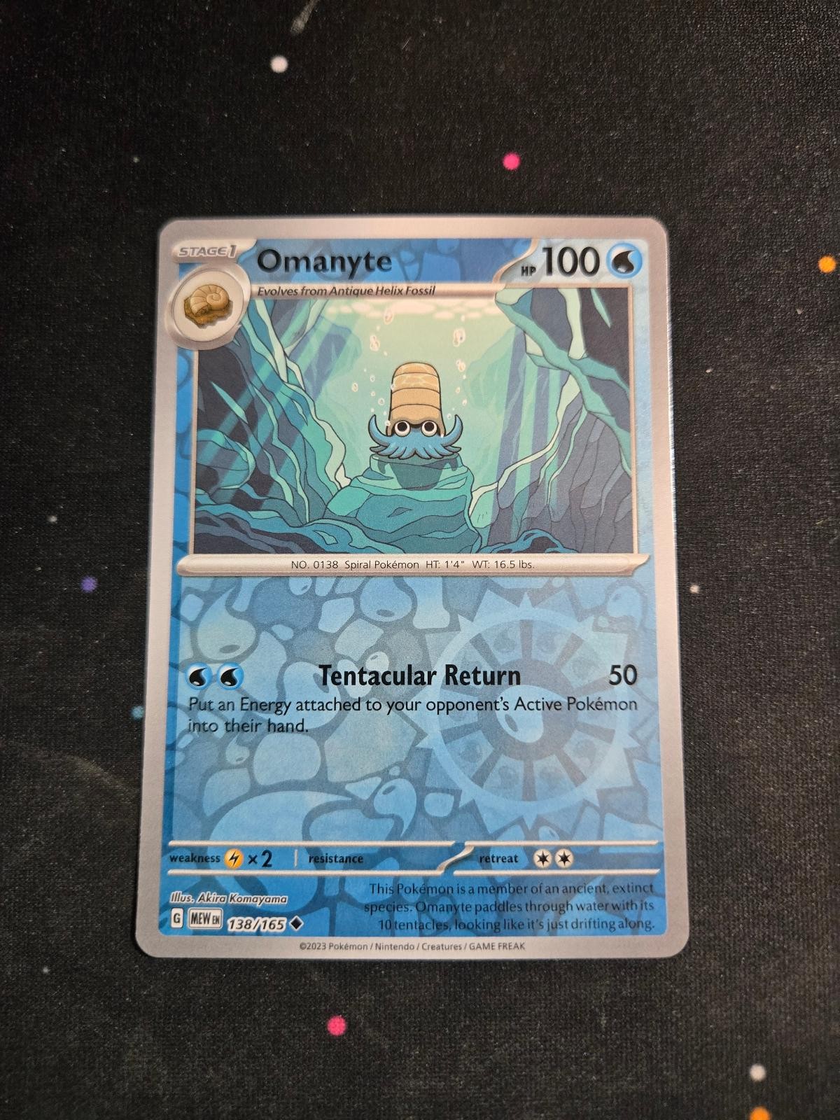 Omanyte 138/165 Uncommon 151 Pokemon Reverse Holo NM