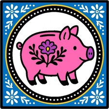 30 Custom Retro Pig Art Personalized Address Labels