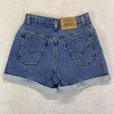 Levis 910 Denim Shorts Womens 7 Jr Blue Vintage Classic Fit High Rise USA 90s