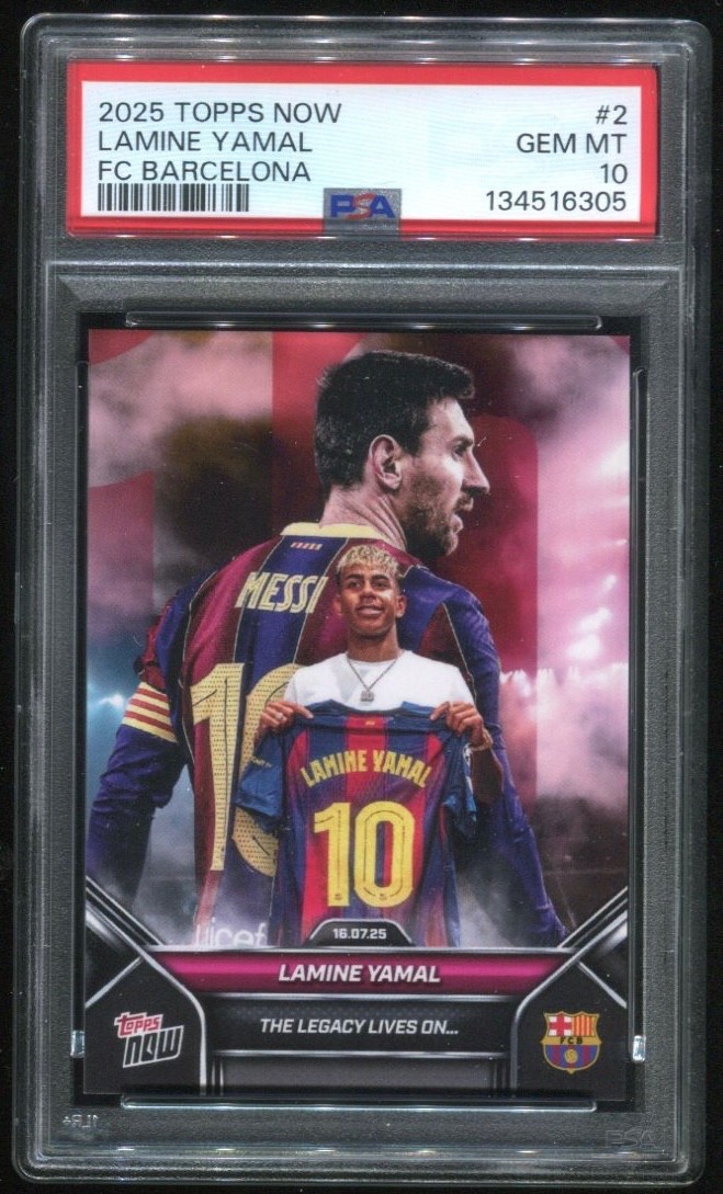 2025 Lamine Yamal / Messi Topps Now FC Barcelona PSA 10 #2